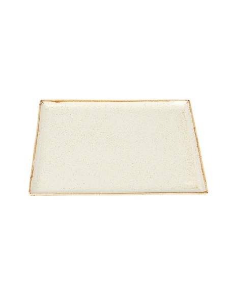 Bandeja Rectangular Porcelana Beige 28X21 Cm Seasons Beige Porland