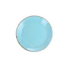Plato Llano Coupe Redondo Porcelana Turquesa 24 Cm Seasons Porland