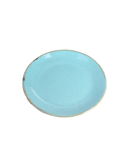 Plato Llano Coupe Redondo Porcelana Turquesa 24 Cm Seasons Porland