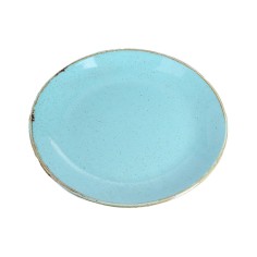 Plato Llano Coupe Redondo Porcelana Turquesa 28 Cm Seasons Porland