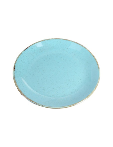 Plato Llano Coupe Redondo Porcelana Turquesa 28 Cm Seasons Porland