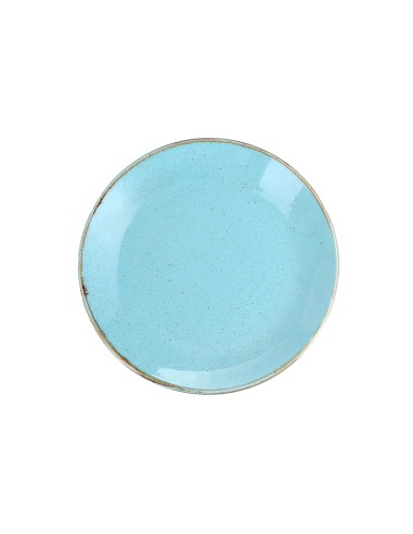 Plato Llano Coupe Redondo Porcelana Turquesa 28 Cm Seasons Porland