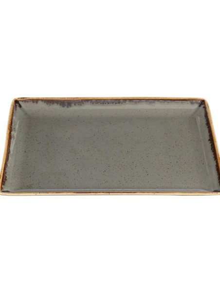 Fuente Rectangular Porcelana Gris oscuro 35 cm Seasons Porland
