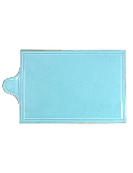 Bandeja De Quesos Con Asa Porcelana Turquesa 35 Cm Seasons Porland