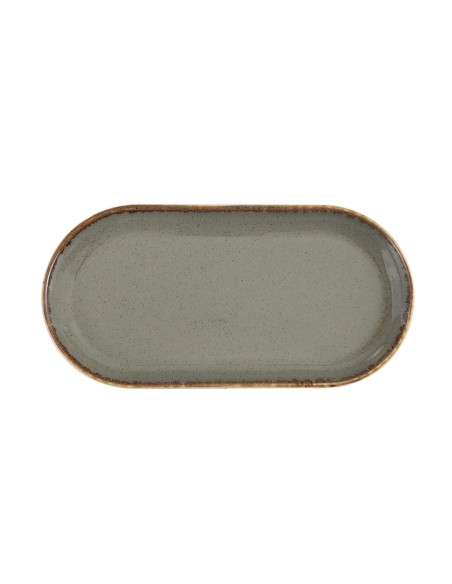 Fuente Oval Porcelana Gris oscuro 30 Cm Seasons Porland