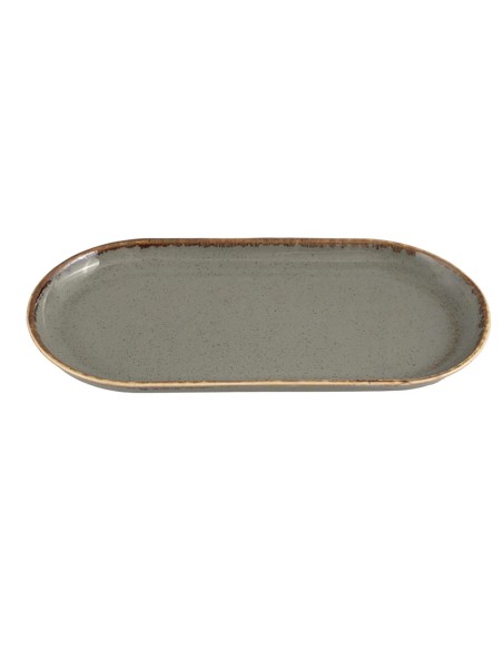 Fuente Oval Porcelana Gris oscuro 30 Cm Seasons Porland