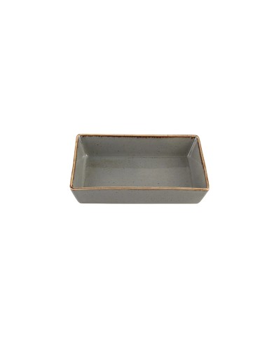 Cuenco Aperitivo Rectangular Porcelana Gris Oscuro 8x14 Cm Seasons Porland