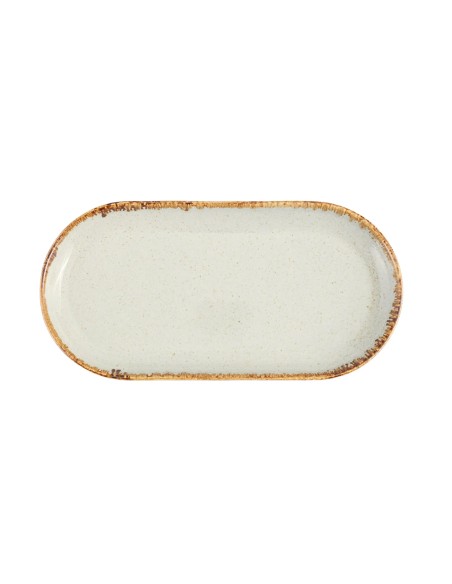 Bandeja Oval Porcelana Gris 30 Cm Seasons Porland