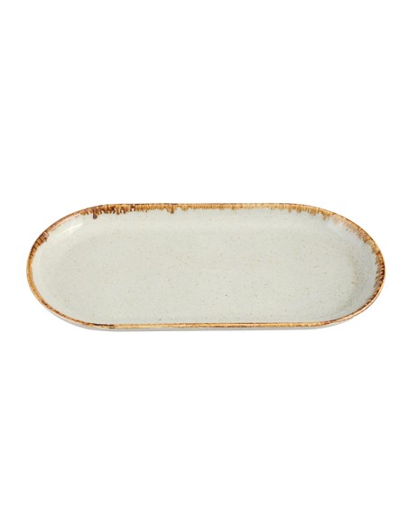Bandeja Oval Porcelana Gris 30 Cm Seasons Porland