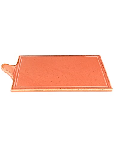 Bandeja Rectangular Con Asa Porcelana Naranja 35 Cm Seasons Porland
