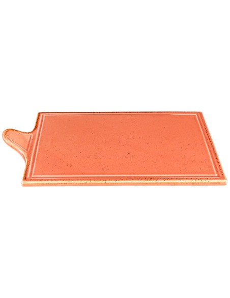 Bandeja Rectangular Con Asa Porcelana Naranja 35 Cm Seasons Porland