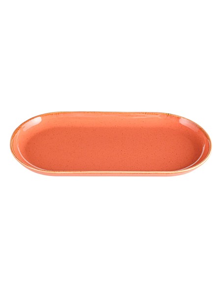 Bandeja Oval Porcelana Naranja 30 Cm Seasons Porland