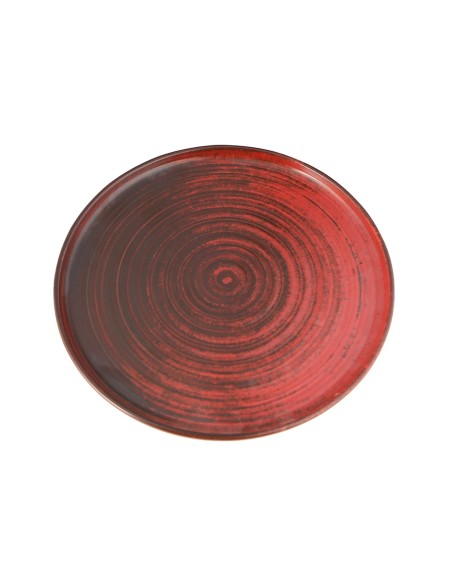 Plato Borde Nórdico Redondo Porcelana Rojo 30 Cm Lykke Porland