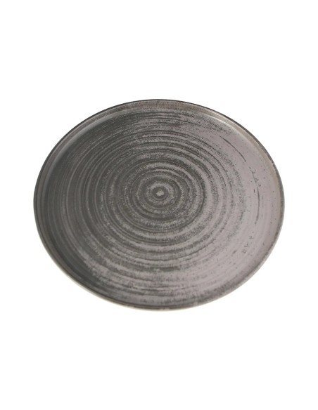Plato Borde Nórdico Redondo Porcelana Gris 30 Cm Lykke Porland
