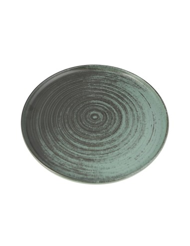Plato Borde Nórdico Redondo Porcelana Verde 30 Cm Lykke Porland