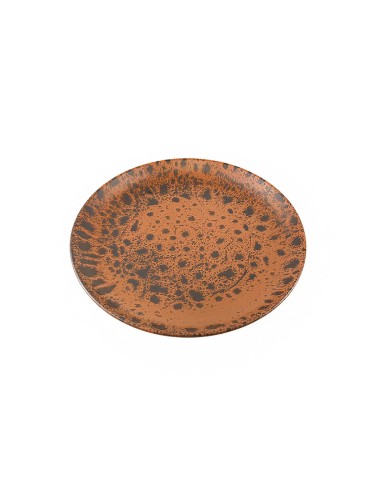Plato Llano Redondo Porcelana Marrón 25 Cm Moire Porland