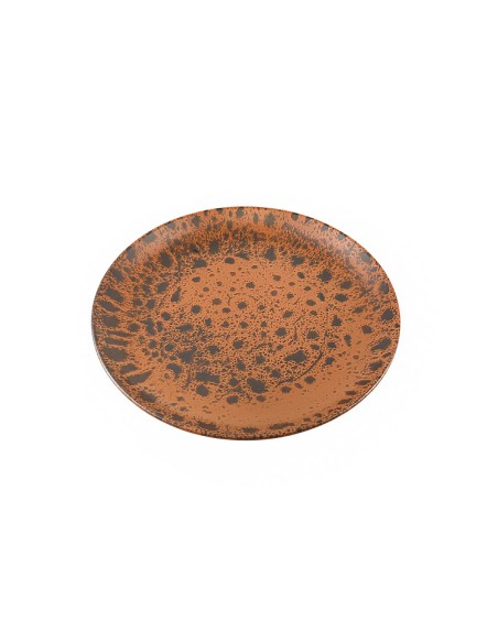 Plato Llano Redondo Porcelana Marrón 25 Cm Moire Porland