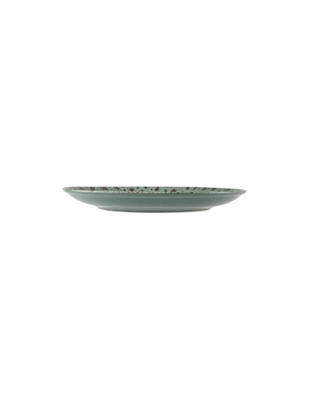 Plato Llano Redondo Porcelana Verde Oscuro 25 Cm Moire Porland