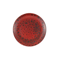 Plato Llano Redondo Porcelana Rojo 25 Cm Moire Porland