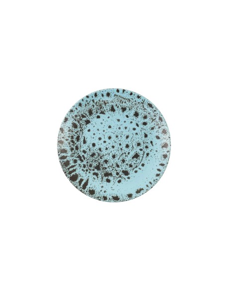 Plato Llano Redondo Porcelana Turquesa 25 Cm Moire Porland