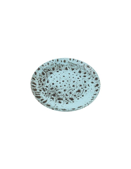 Plato Llano Redondo Porcelana Turquesa 25 Cm Moire Porland