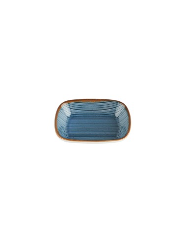 Plato Ensalada Rectangular Porcelana Azul 17 Cm Hypnosis Azul Porland