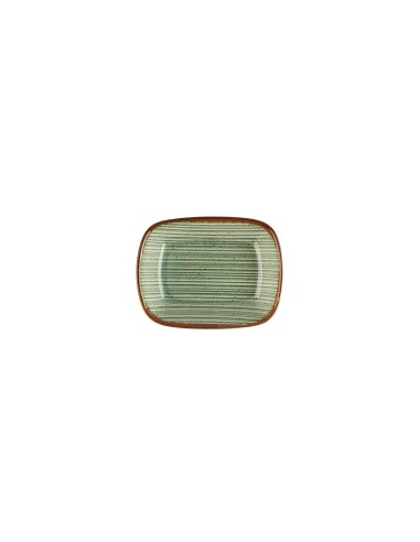 Plato Ensalada Rectangular Porcelana Verde 12 Cm Hypnosis Verde Porland