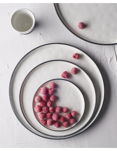 Plato Llano Porcelana Blanco Negro 15 Cm Black Y White Tableswing