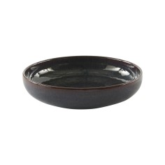 Plato Hondo Redondo Marrón Azul Gres Esmaltado Ø 22 Cm Amber Accolade