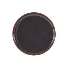 Plato Llano Redondo Marrón Azul Gres Esmaltado Ø 17 Cm Amber Accolade