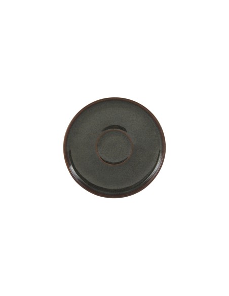 Platillo De Espresso Redondo Marrón Azul Gres Esmaltado Ø 12 Cm Amber Accolade