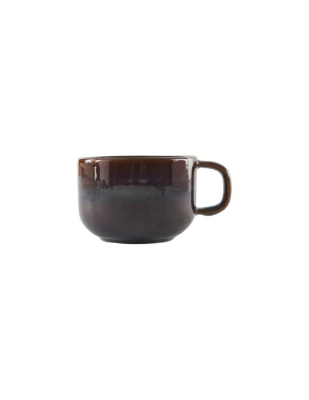 Taza De Té Redonda Marrón Azul Gres Esmaltado 21 Cl Ø 8,5 Cm Amber Accolade