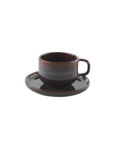 Taza De Té Redonda Marrón Azul Gres Esmaltado 21 Cl Ø 8,5 Cm Amber Accolade