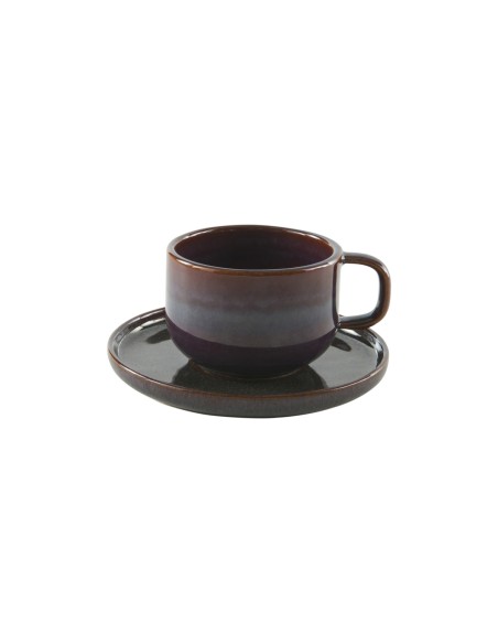 Taza De Té Redonda Marrón Azul Gres Esmaltado 21 Cl Ø 8,5 Cm Amber Accolade