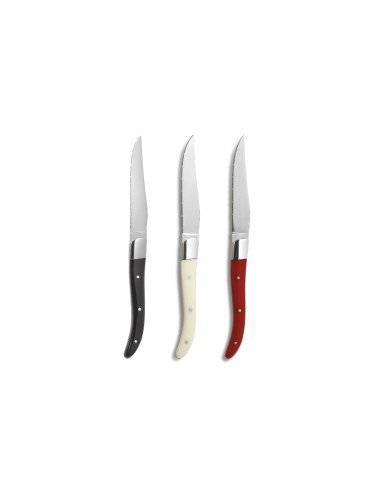 Cuchillo Chuletero Acero y Acrílico Negro 22.5 Cm Acr Comas