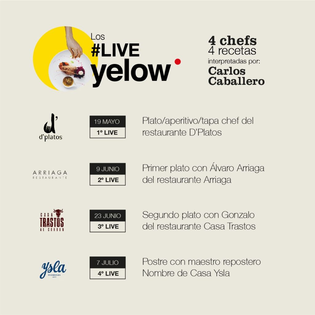 fechas #YLIVEYelow con Carlos Caballero